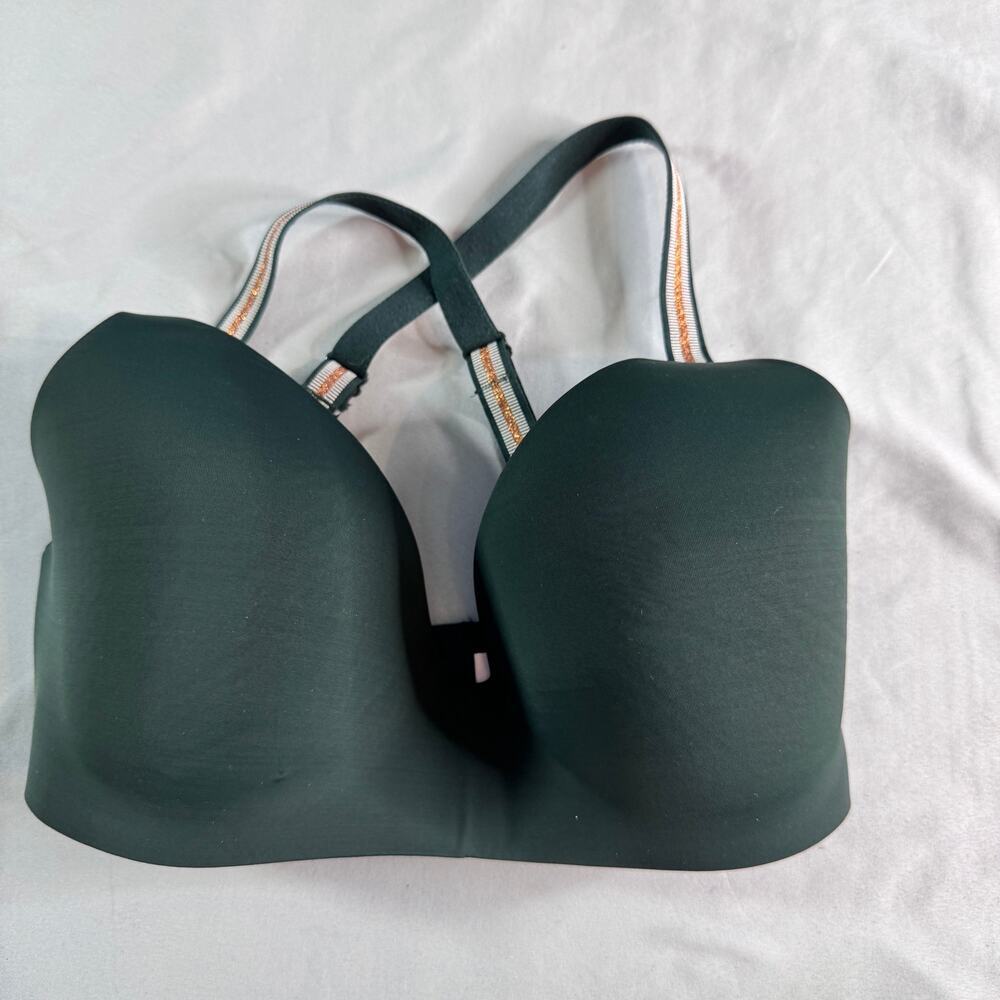 Victoria's Secret T Shirt Bra 32DDD F70 Wireless Lightly Lined Dark Green Smooth